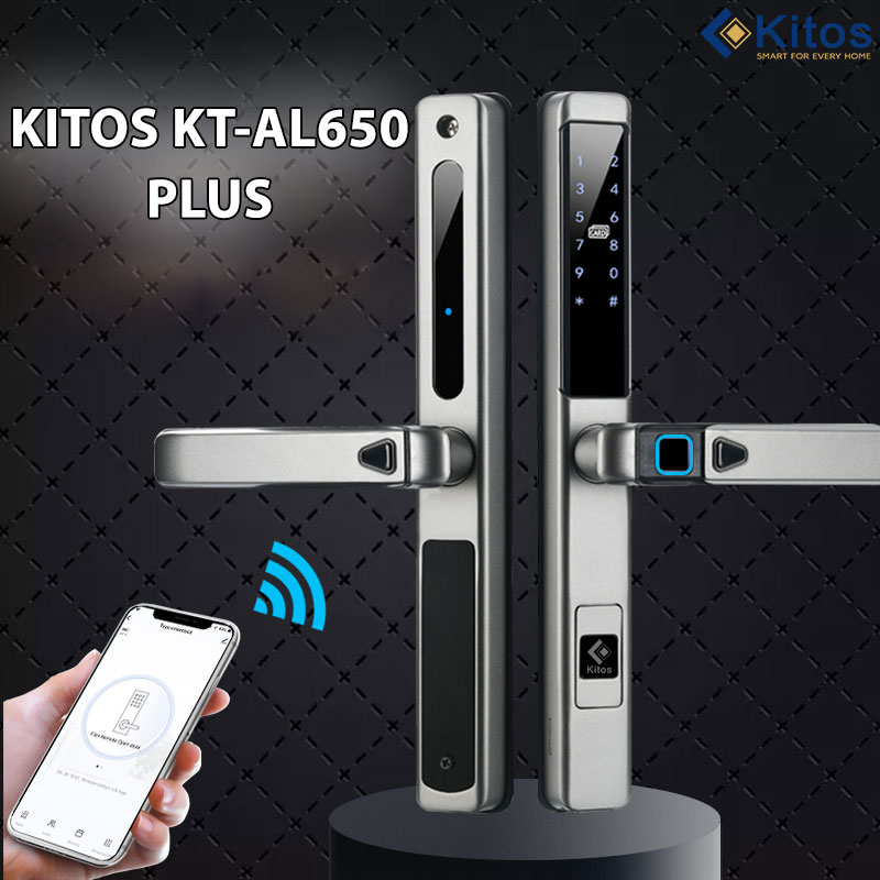 Khóa  điện tử thông minh Kitos KT-AL650 PLUS Điều khiển từ xa qua APP - Hệ cửa nhôm kính