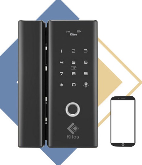 Khoá cửa điện tử thông minh KITOS KT-GL80 PLUS mở khoá từ xa qua APP - Hệ cửa kính